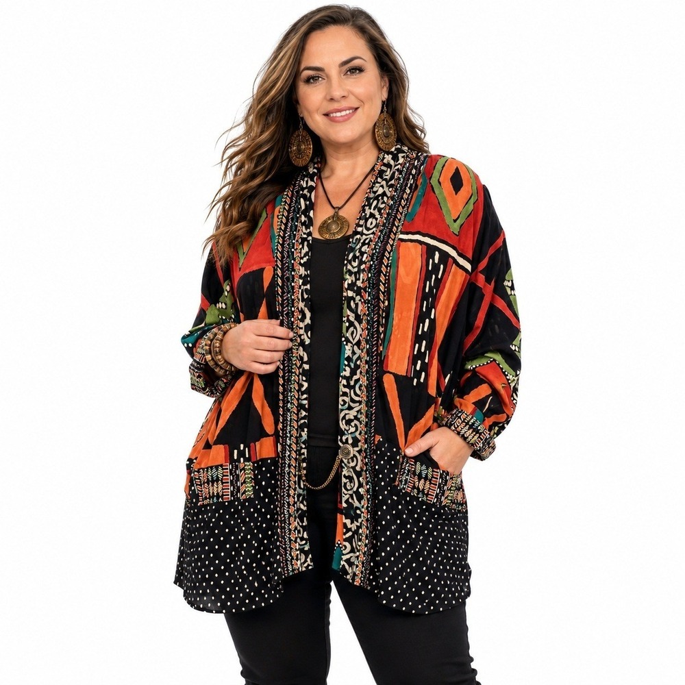 Vintage Carole Little‎ Abstract Art Jacket Statement Piece Size 10